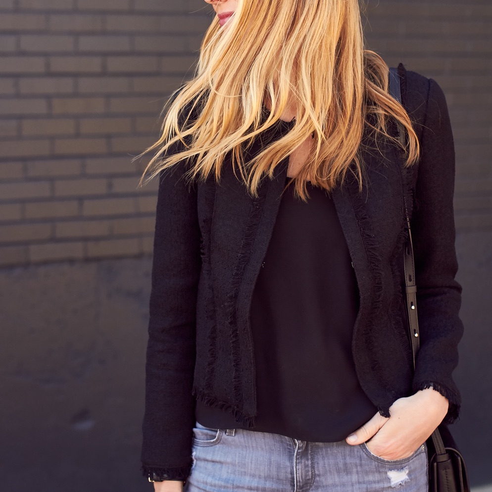 Banana Republic Black Tweed Blazer